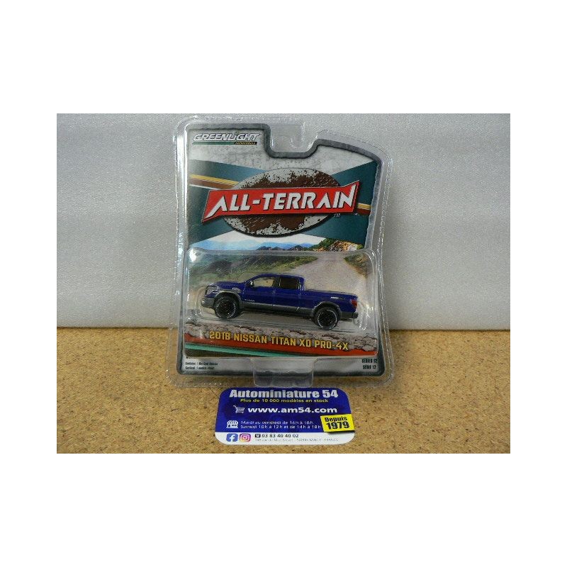 Nissan Titan XD Pro 4X 2018 Blue All Terrain Series 35210 -C  Greenlight 1.64ième
