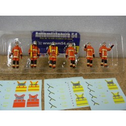 Figurines Pompiers Feu Urbain Orange + décalcomanies  Alerte0117