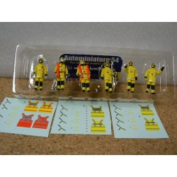 Figurines Pompiers Feu Urbain Jaunes + décalcomanies  Alerte0098