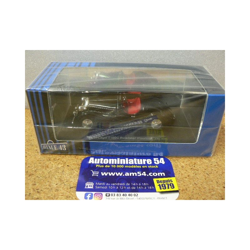 Achetez ATC60076 - Avenue43 1:43 AVENUE43 Talbot Lago T150C Roadster Pourtout France 1937 Black ATC60076 ( - Véhicules de route