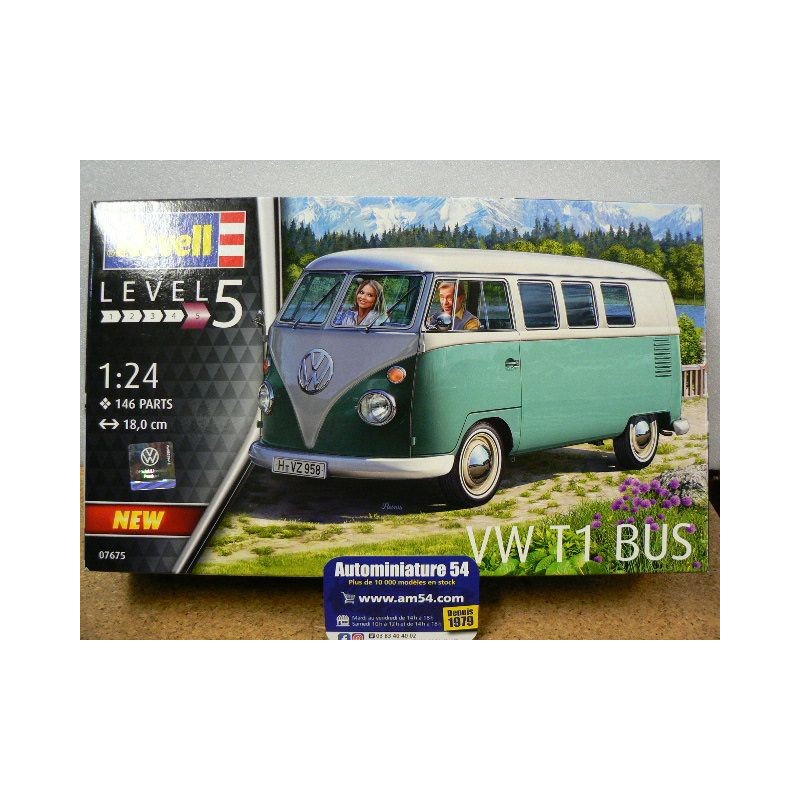 Revell 67675 VW T1 Bus, Set mit Farben, Leim und Pinsel, Massstab
