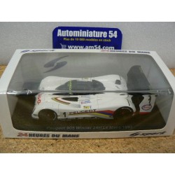1992 Peugeot 905 n°1 Dalmas - Warwick - Blundell 1st Winner Le Mans 43LM92 Spark Model