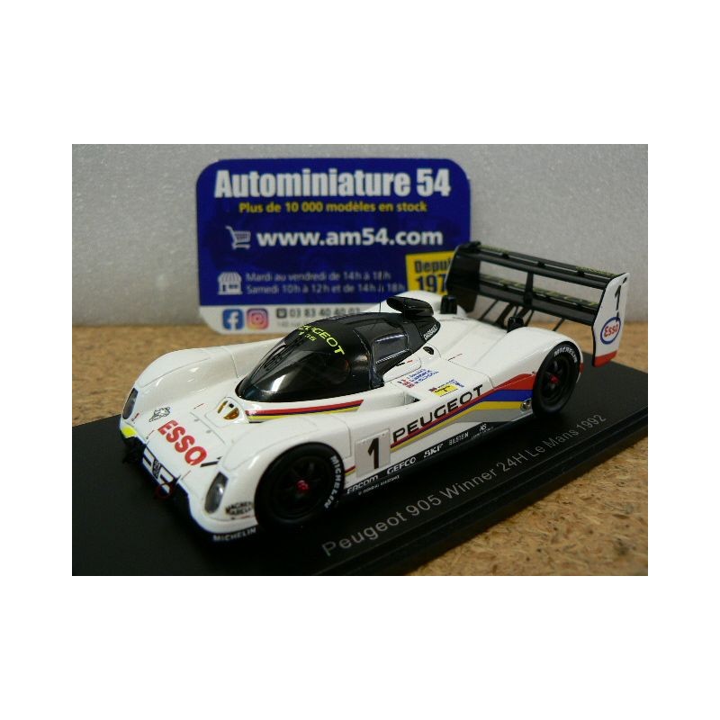 1992 Peugeot 905 n°1 Dalmas - Warwick - Blundell 1st Winner Le Mans 43LM92 Spark Model