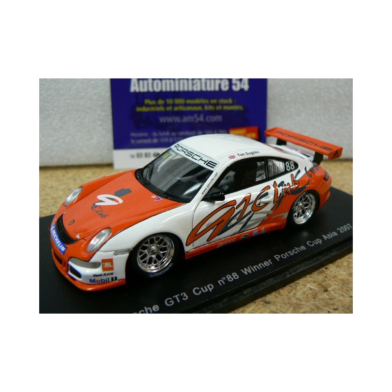 2007 Porsche 997 GT3 Cup 1st winner Carrera Cup Asia n°88 T.Sugden S1906 Spark Model