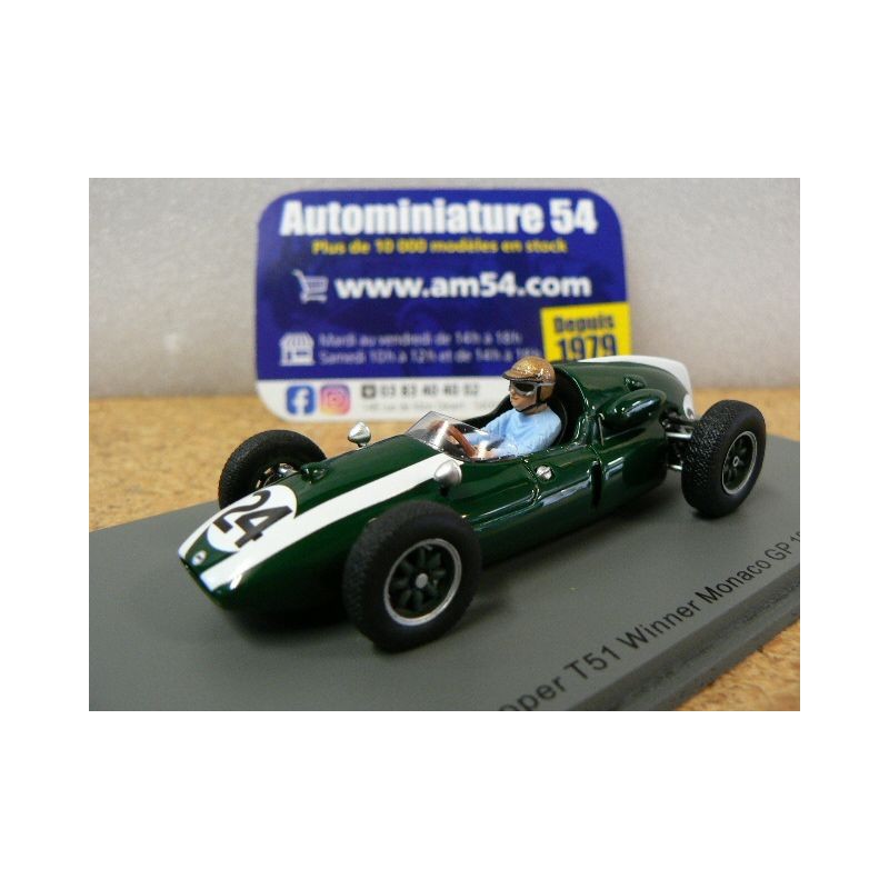 1959 Cooper T51 n°24 Jack Brabham 1st winner Monaco GP World Champion S8039 Spark Model