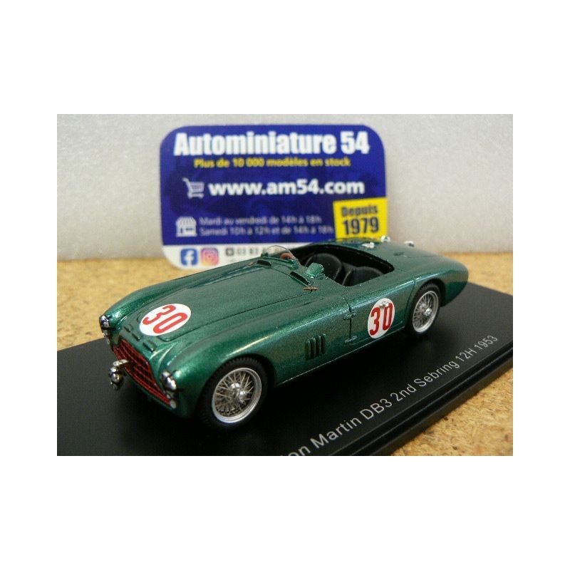 1953 Aston Martin DB3 n°30 Parnell - Abecassis 2nd Sebring 12H S2448 Spark Models