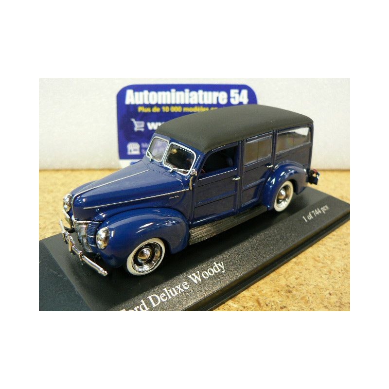 Ford V8 Deluxe Woody Blue 1940 400082112 Minichamps