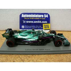 2021 Aston Martin AMR21 n°18 Lance Stroll 100th Race Abu Dhabi GP S7859 Spark Model