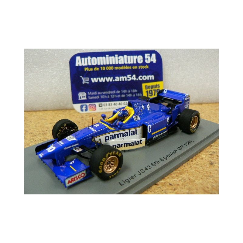 1996 Ligier JS43 n°10 Pedro Diniz 6th Spanish GP S7414 Spark Model