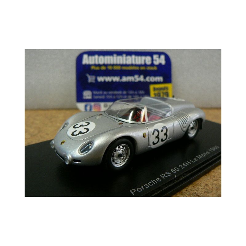 1960 Posche RS60 J.Bonnier - G.Hill N°33 24H Le Mans S9728 Spark Model