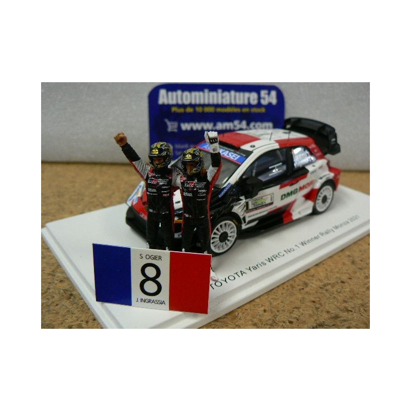 2021 Toyota Yaris WRC n°1 Ogier - Ingrassia Rally Monza 1st World Champion + figurines S6595 Spark Model