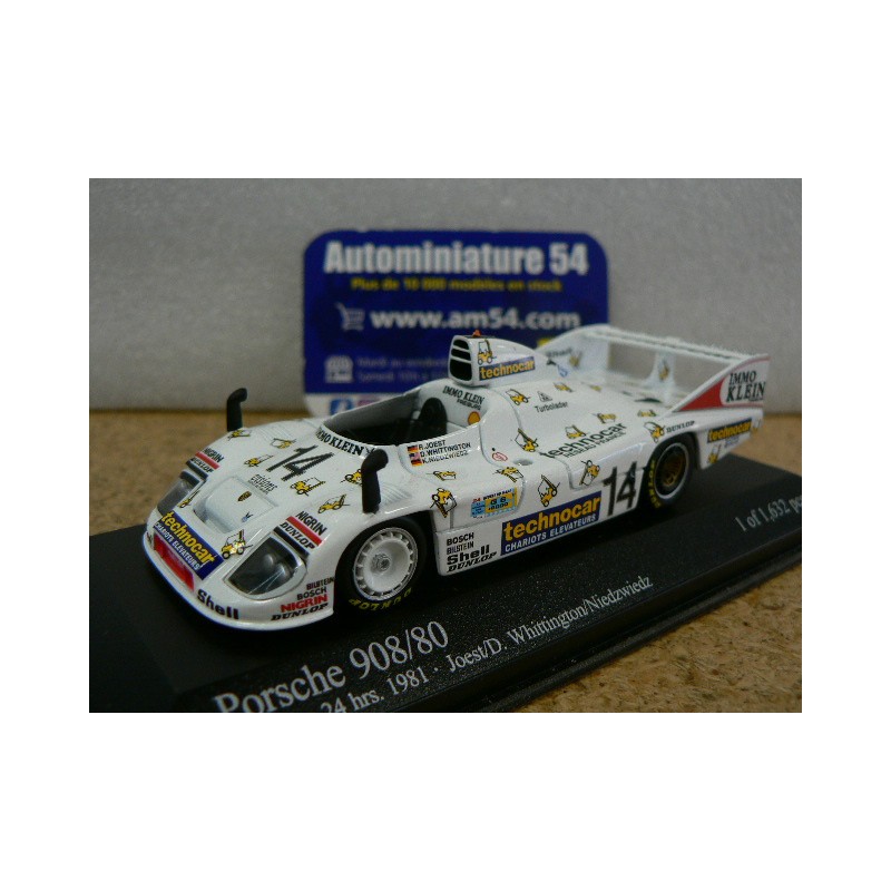 1981 Porsche 908-80 n°14 Whittington - Niedzwiedz Le Mans 430816714 Minichamps