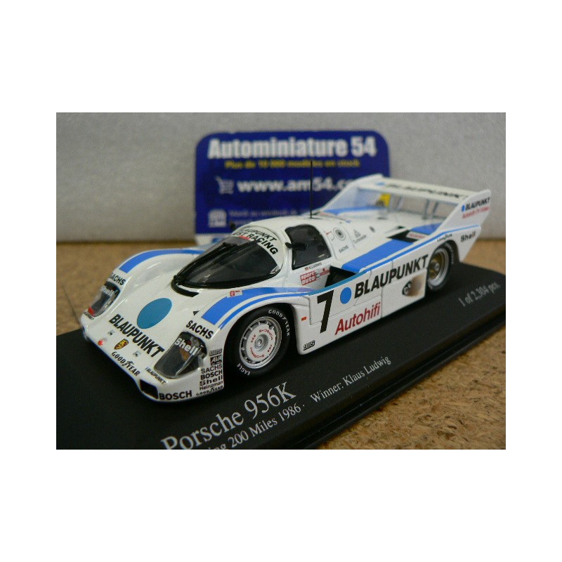 1986 Porsche 956K n°7 Ludwig 1st Winner 200 Miles Norisring 4308666070 Minichamps