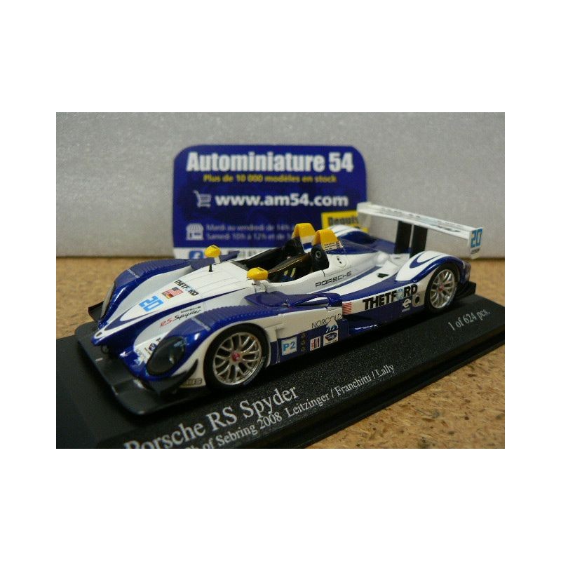 2008 Porsche RS Spyder n°20 Leitzinger - Lally - Franchitti 2nd Sebring 400086820 Minichamps