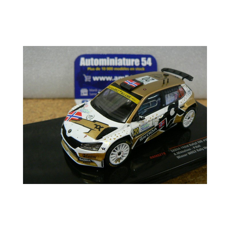 2021 Skoda Fabia Rally2 Evo n°20 Mikkelsen - Hall 1st Winner WRC2 Rallye Monza RAM827 Ixo Models