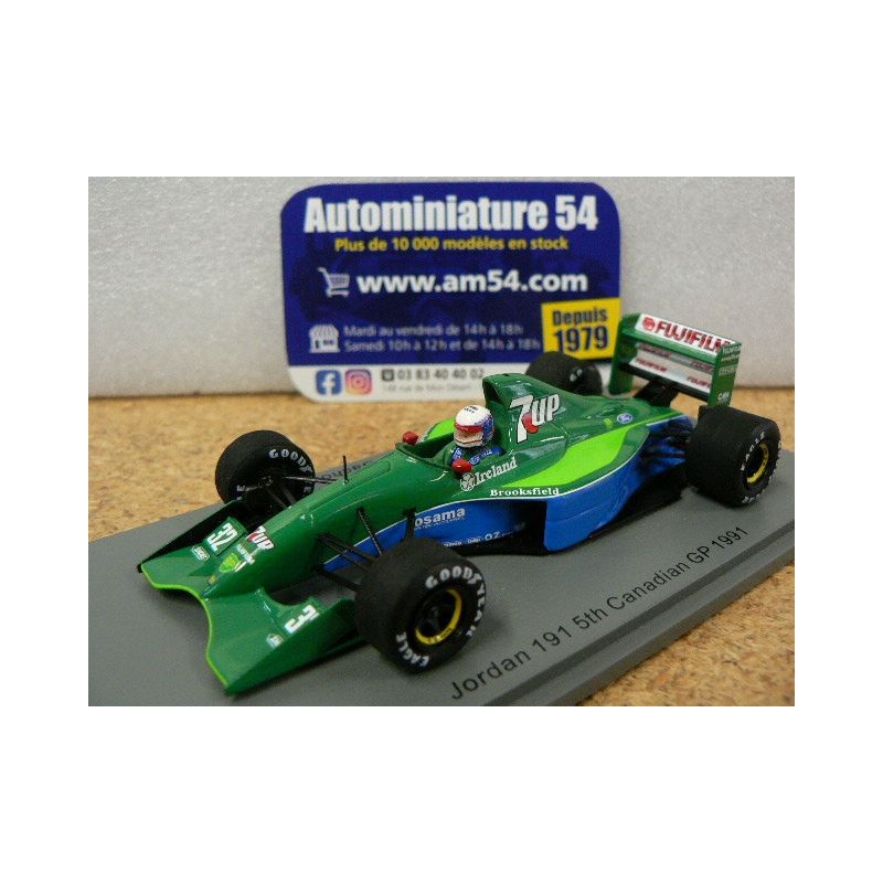 1991 Jordan 191 n°32 Bertrand Gachot 5th Canadian GP S8077 Spark Model