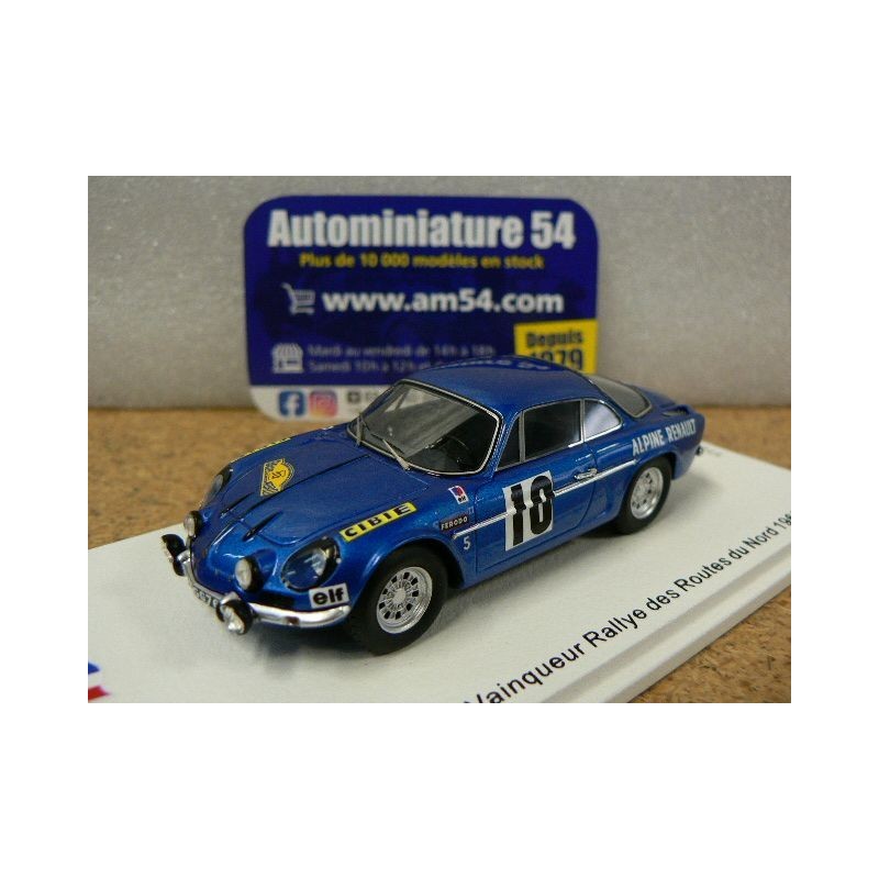 1969 Alpine A110 n°10 Vinatier - Callewaert 1st Winner Rallye des Routes du Nord SF231 Spark Model