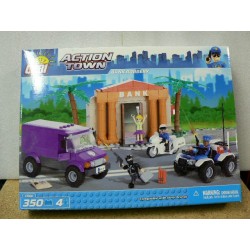 Police Fourgon Quad Moto attaque de Banque 350pcs 4 figurines COB1566 Cobi Action Town