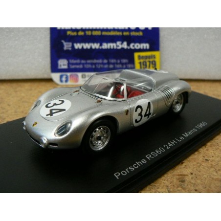 1960 Posche RS60 n°34 Trintignant - Herrmann 24H Le Mans S9731 Spark Model