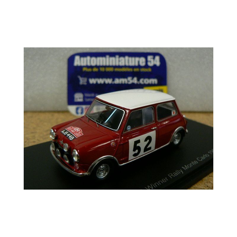 Spark S1193 Miniatur-Auto – MINI Cooper S BMC Monte Carlo 1965, Maßstab 1:43, Rot/weiß