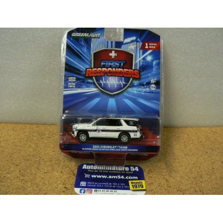 Chevrolet Tahoe Blooming Ambulance Paramedic 2021 "First Responders" 67040-F Greenlight 1.64ième