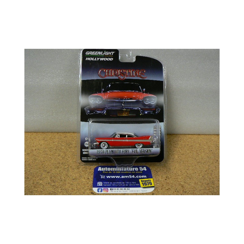 Plymouth Fury 1958 Christine Evil Version " Hollywood" 44840-B Greenlight 1.64ième