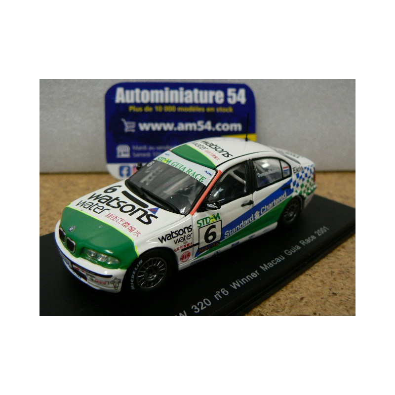 2001 BMW 320i E46 D. Huissman n°6 1st Macau Guia Race WTCC S0430 Spark Model