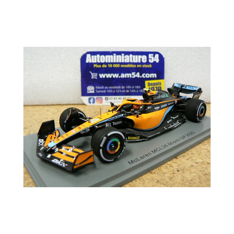 2022 McLaren MCL36 n°4 Lando Norris Miami GP S8535 Spark Model