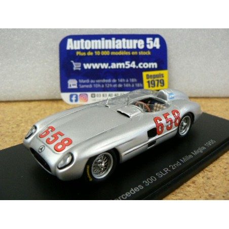 1955 Mercedes Benz 300 SLR n°658 Juan Manuel Fangio Mille Miglia S5857 Spark Model