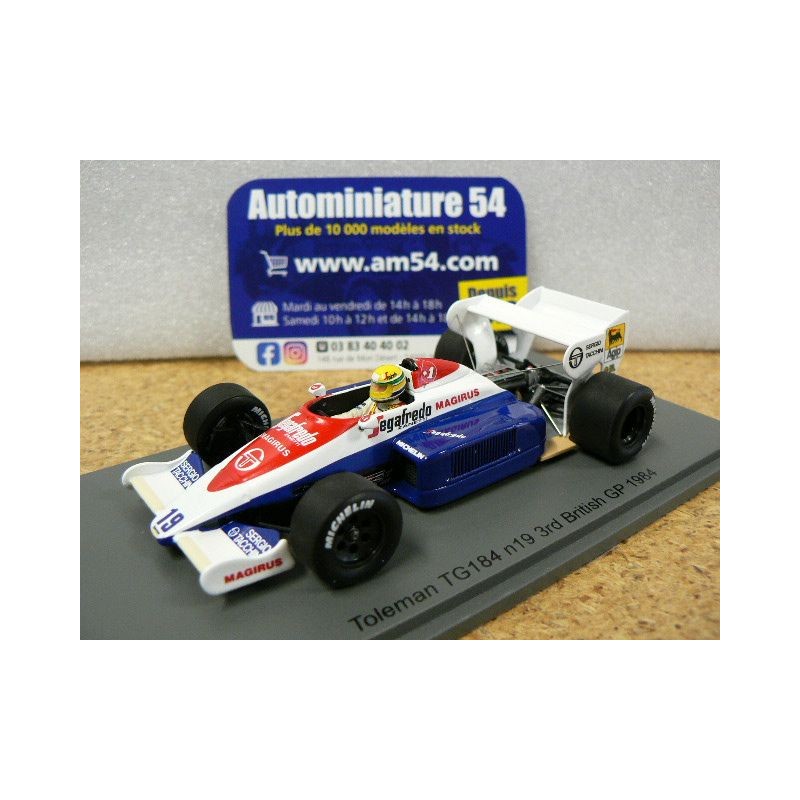 1984 Toleman TG184 n°19 Ayrton Senna 3rd British GP S2781 Spark Model