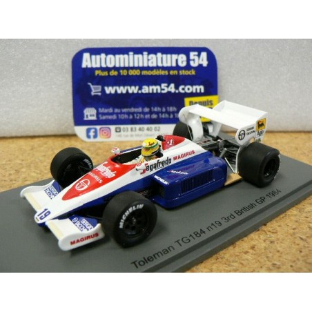 1984 Toleman TG184 n°19 Ayrton Senna 3rd British GP S2781 Spark Model