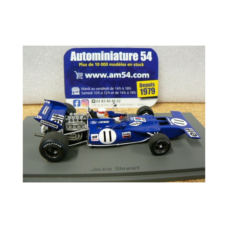 Spark 1/43 Tyrrell 003 N°11 – Vainqueur GP Monaco 1971, Jackie Stewart (Neuf)