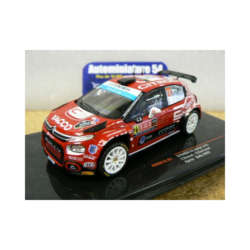 2022 Citroen C3 Rally2 n°21 Rossel - Sarreaud Ypres Rally RAM878 Ixo Model