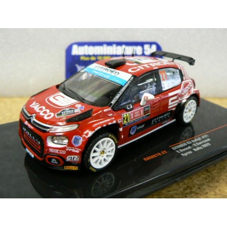 2022 Citroen C3 Rally2 n°21 Rossel - Sarreaud Ypres Rally RAM878 Ixo Model