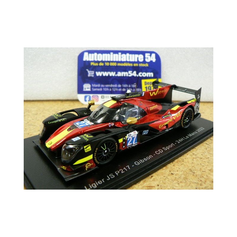 2022 Ligier JS P217 Gibson CD Sport n°27 Cresp - jensen - Palette Le Mans S8625 Spark Model