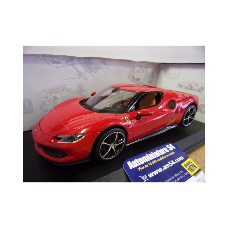 Ferrari 296 GTB Hybrid 380HP V6 Red 2021 BU16018R Bburago Race&Play