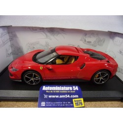 Ferrari 296 GTB Hybrid 380HP V6 Red 2021 BU16018R Bburago Race&Play