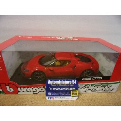 Ferrari 296 GTB Hybrid 380HP V6 Red 2021 BU16018R Bburago Race&Play