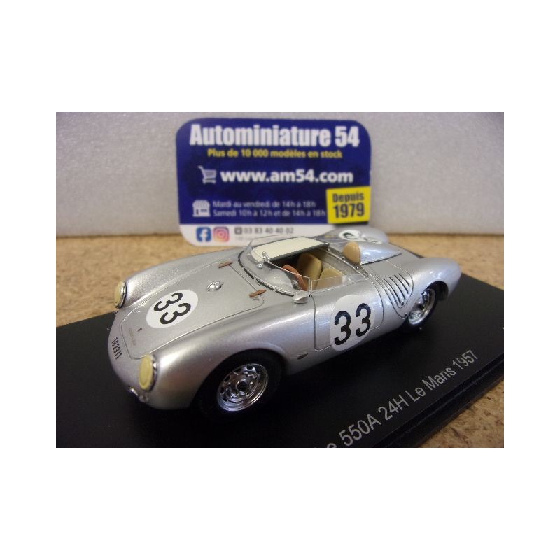 1957 Porsche 550A n°33 Herrmann - Von Frankenberg Le Mans S9723 Spark Model