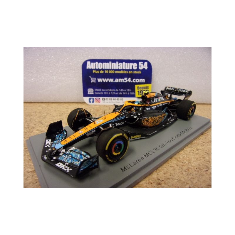 2022 McLaren MCL36 n°4 Lando Norris 6th Abu Dhabi GP S8554 Spark Model