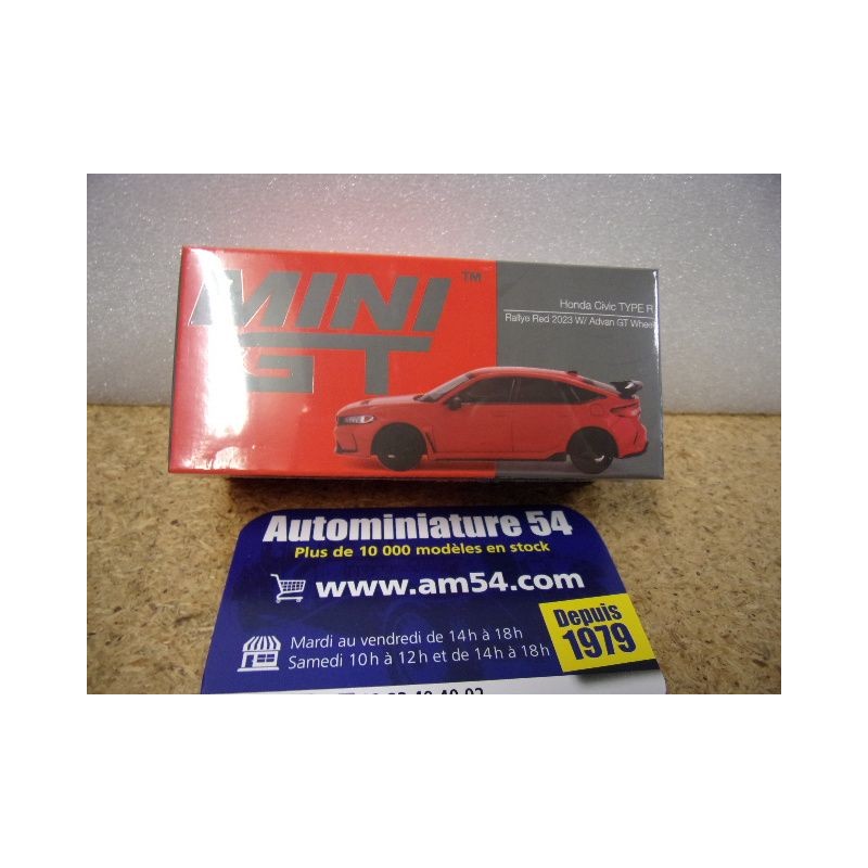 Honda Civic Type R Rally Red 2023 Advan Wheel MGT0546 True Scale Models Mini GT