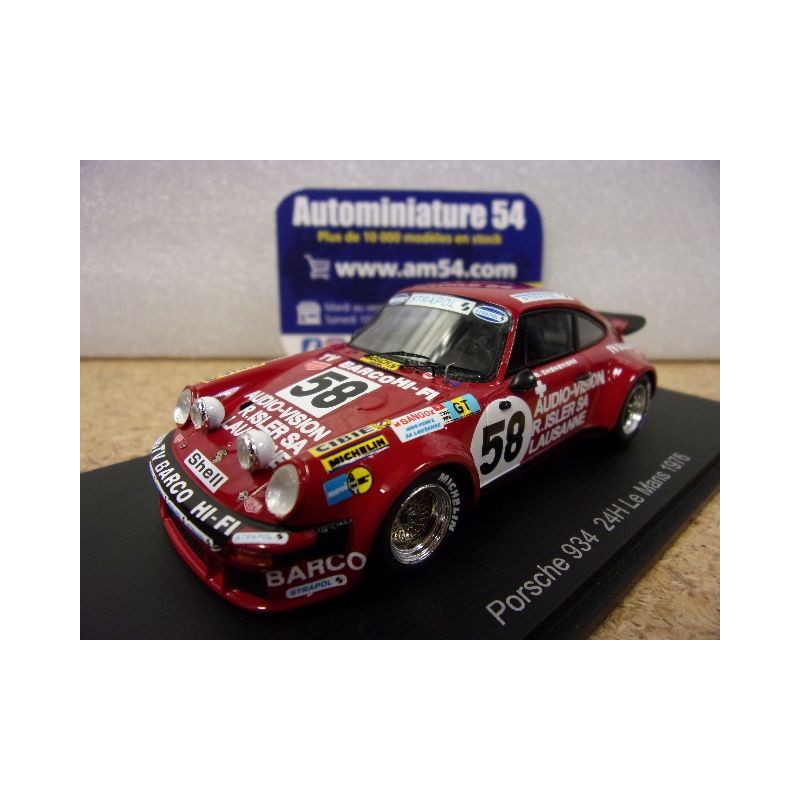 1976 Porsche 911 Carrera RSR n°58 Zbinden - Chenevière - Buhrer Le Mans S9823 Spark Model