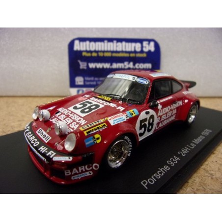 1976 Porsche 911 Carrera RSR n°58 Zbinden - Chenevière - Buhrer Le Mans S9823 Spark Model