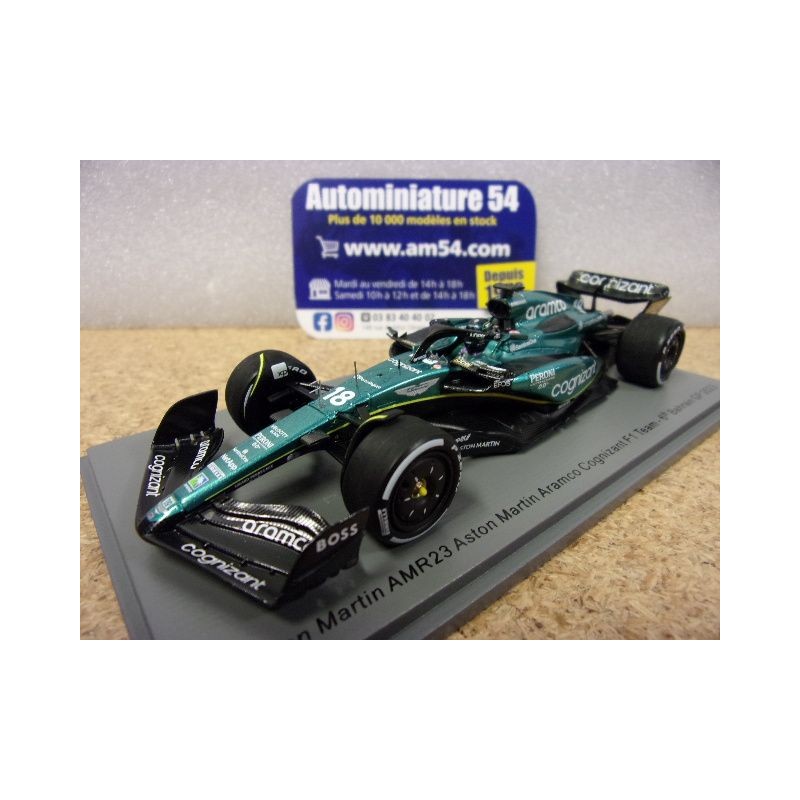 2023 Aston Martin AMR23 n°18 Lance Stroll 6th Barhain GP S8576 Spark Model