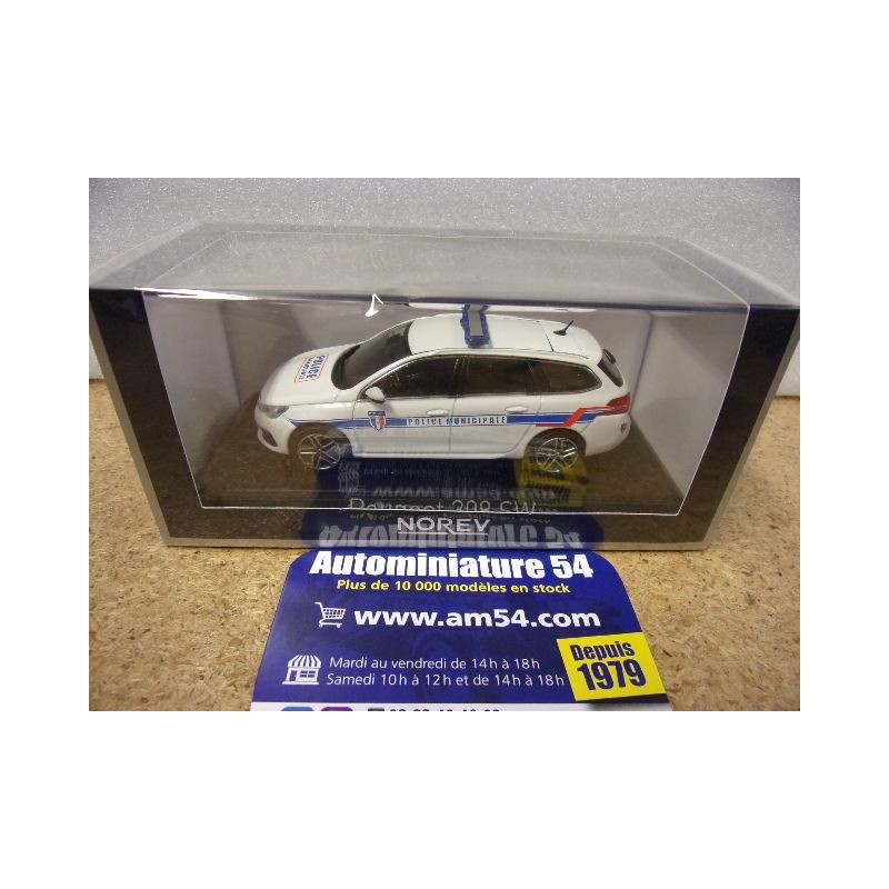 Miniature Norev 1:43 Peugeot 308 SW 2018 - Police Municipale - Neuve