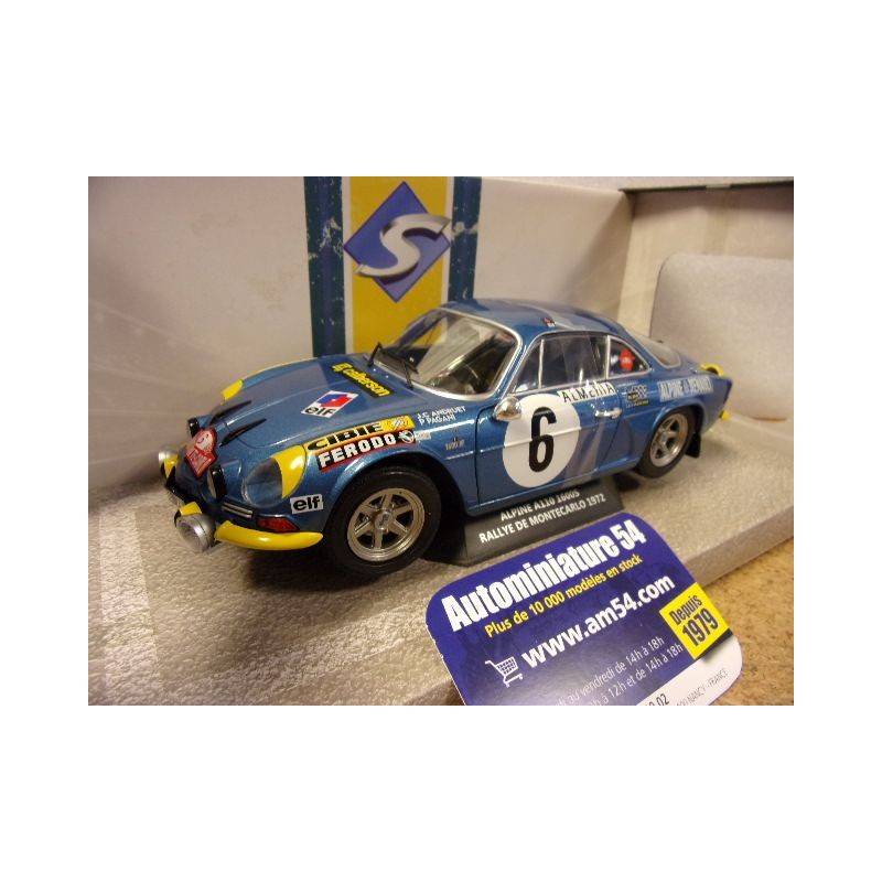 1972 Alpine A110 1600S n°6 Andruet - pagani Monte Carlo S1804207 Solido