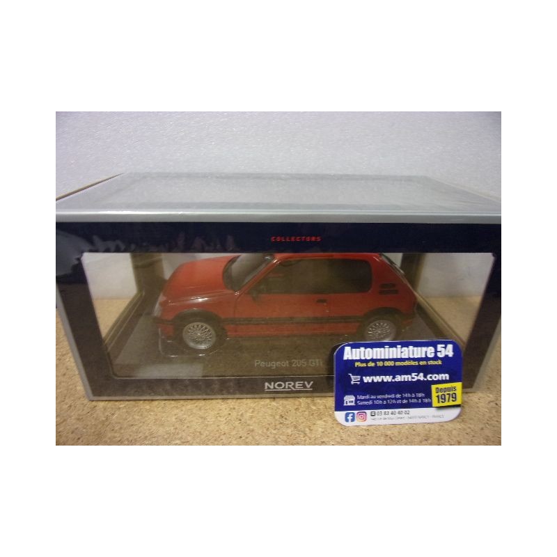 NOREV Peugeot 205 GTI 1.9 PTS déco 1991 Rouge Vallelunga 1/18