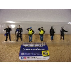 Figurines Gendarmes + Manifestants (x6)  Perfex743 Gendarmerie