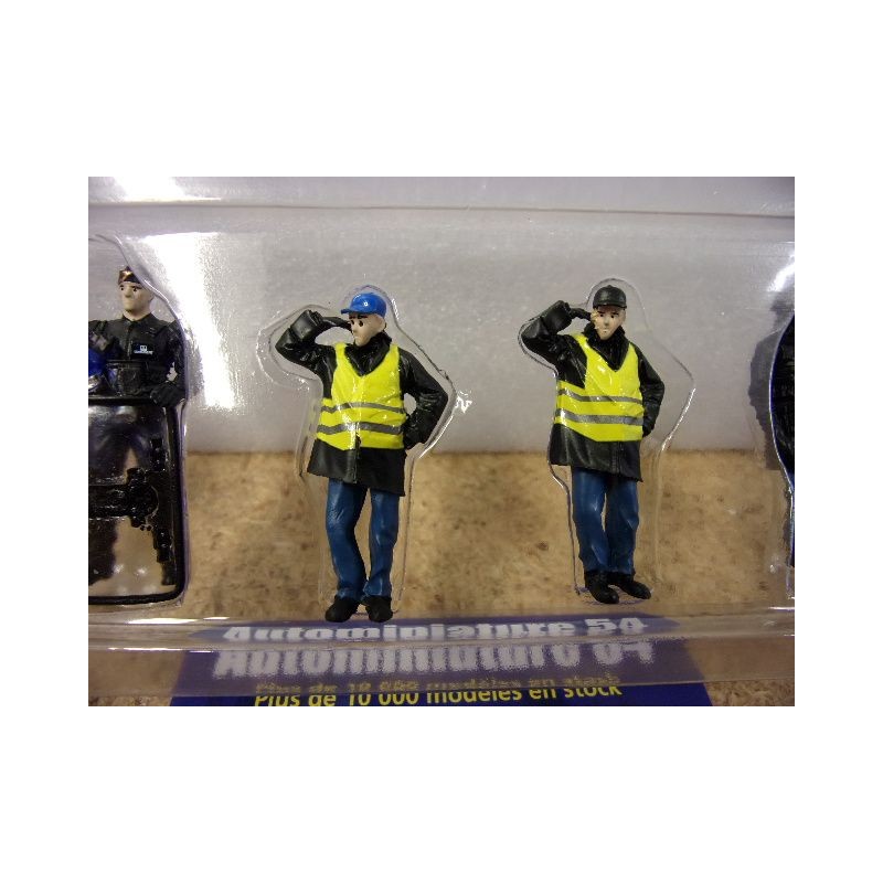 Set 6 Figurines Perfex 1/43 – Gendarmes Et Manifestants (résine, Monté, Neuf)
