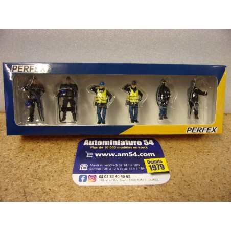 Figurines Gendarmes + Manifestants (x6)  Perfex743 Gendarmerie